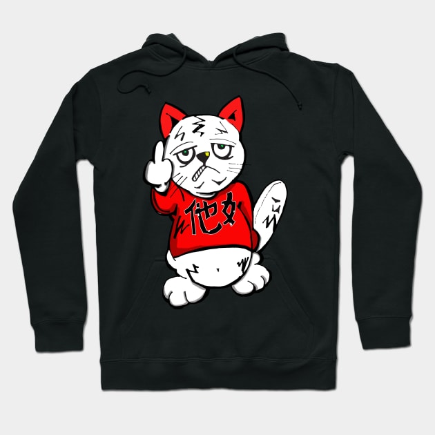 Lucky Waving Cat Hoodie by silentrob668